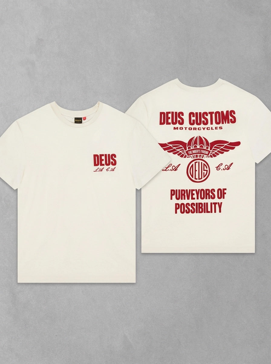 Deus Cutaway Tee à plat, Vintage White