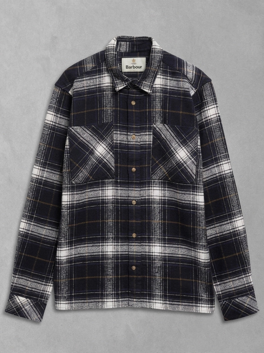 Barbour Kidson Overshirt à plat, Dark Navy