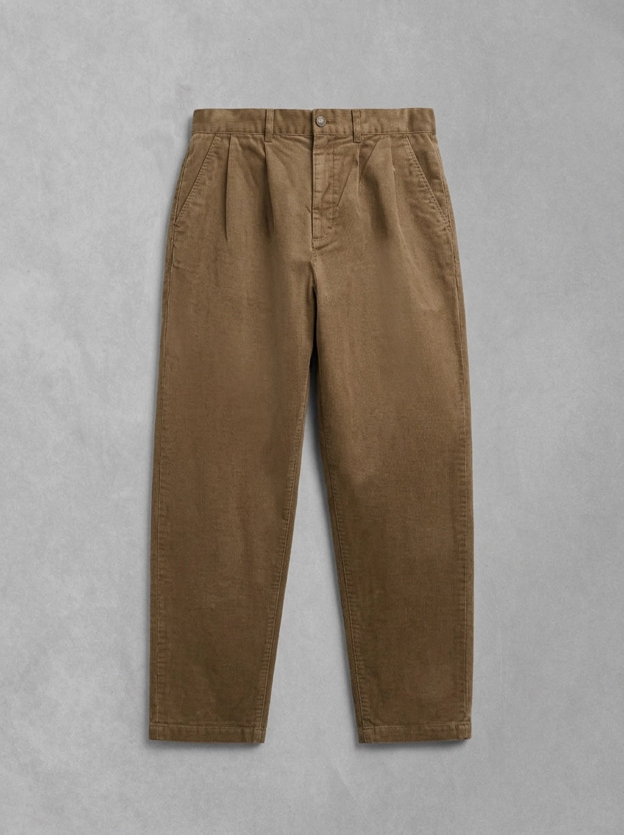 Barbour Yorklane Twill Trouser à plat, Dark Sand