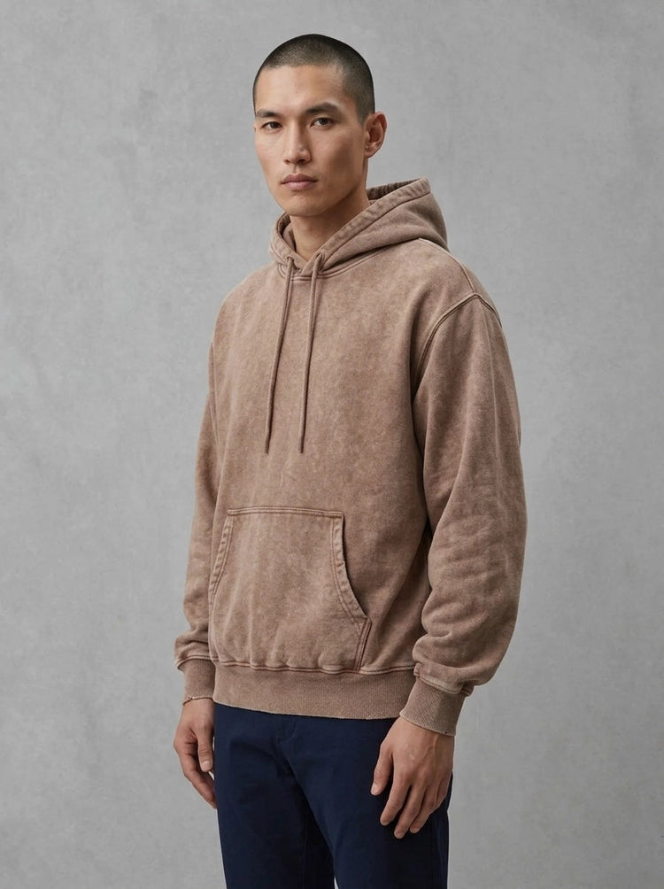 Edwin Axiom Hoodie Sweat porté, Brown