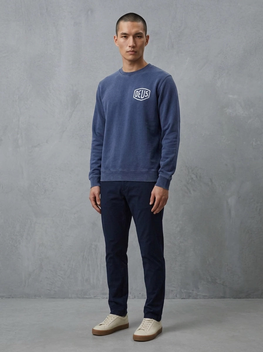 Deus Shield Gd Crew porté face, Mechanic Blue