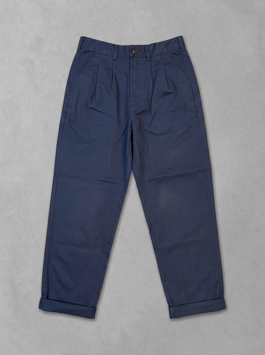 Barbour Yorklane Twill Trouser à plat, Dark Navy