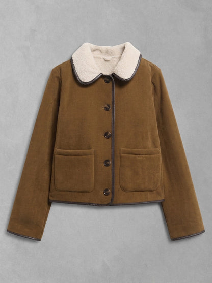 Barbour Woman Penny Fleece à plat, Tan/Ecru