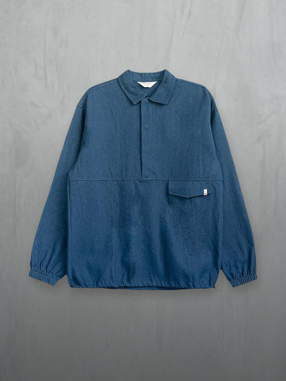 Wooden Ohio Overshirt à plat, Blue Denim