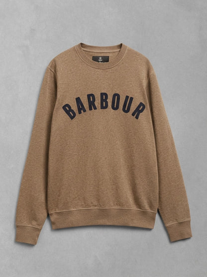Barbour Prep Logo Crew Neck à plat, Sandstone