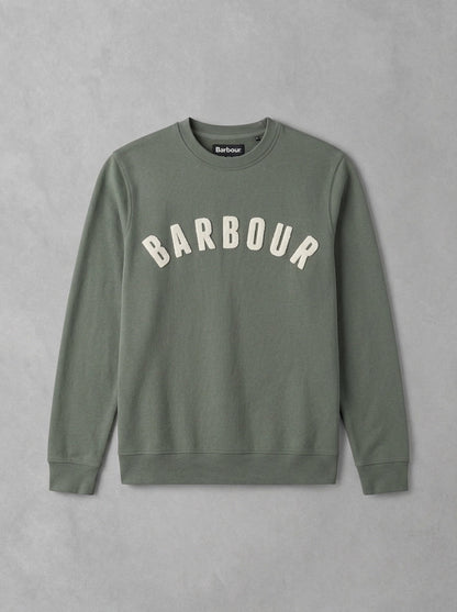 Barbour Prep Logo Crew Neck à plat, Thyme