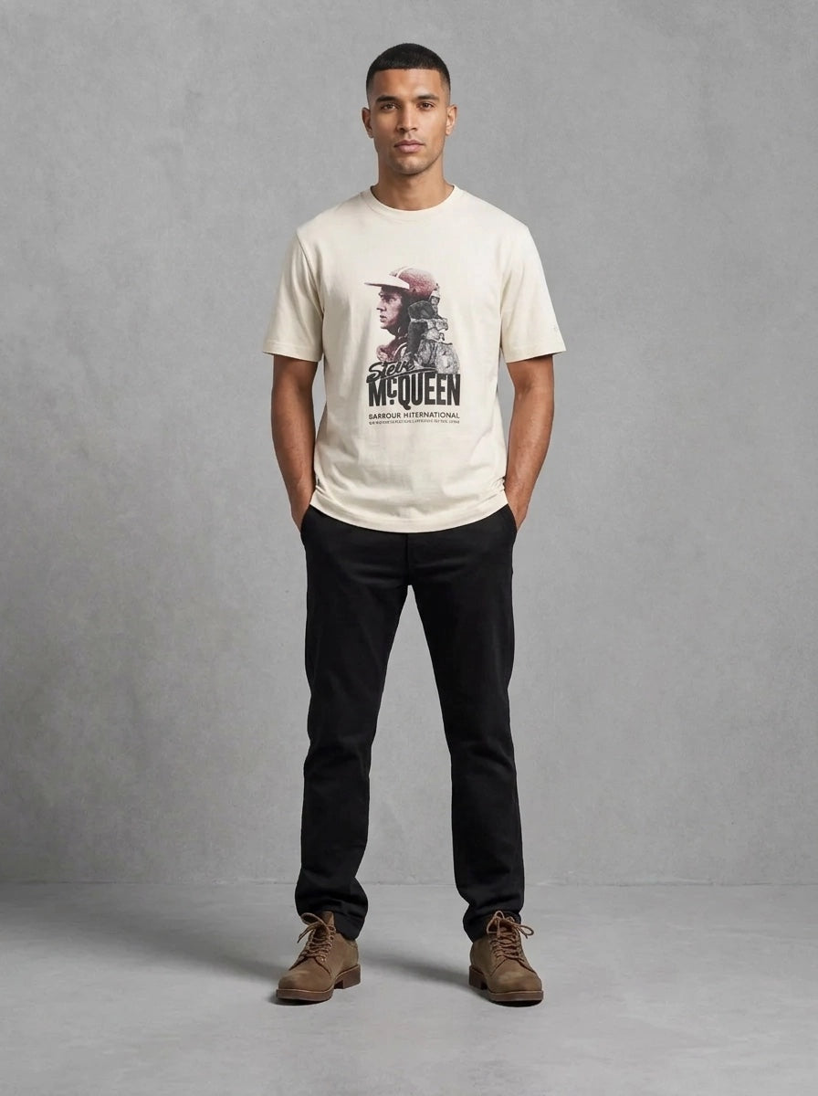 Barbour Smq Rainey Graphic T-Shirt porté, Chalk