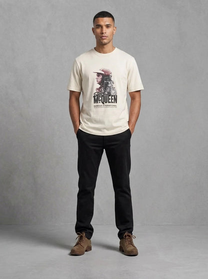 Barbour Smq Rainey Graphic T-Shirt porté, Chalk