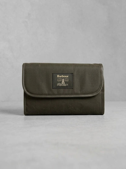 Barbour Wax Hanging Washbag Olive