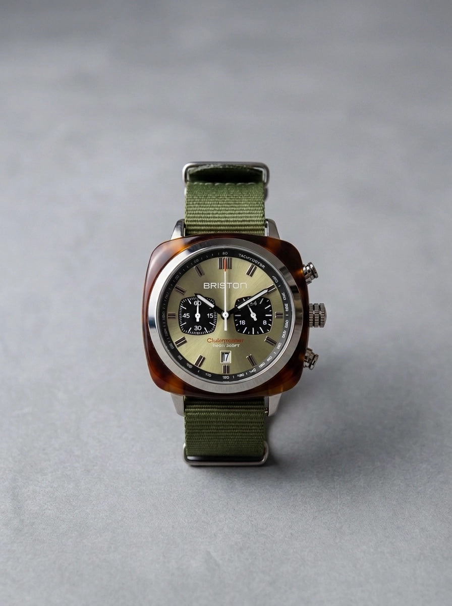 Briston Clubmaster Sport Chrono - Olive (cadran)