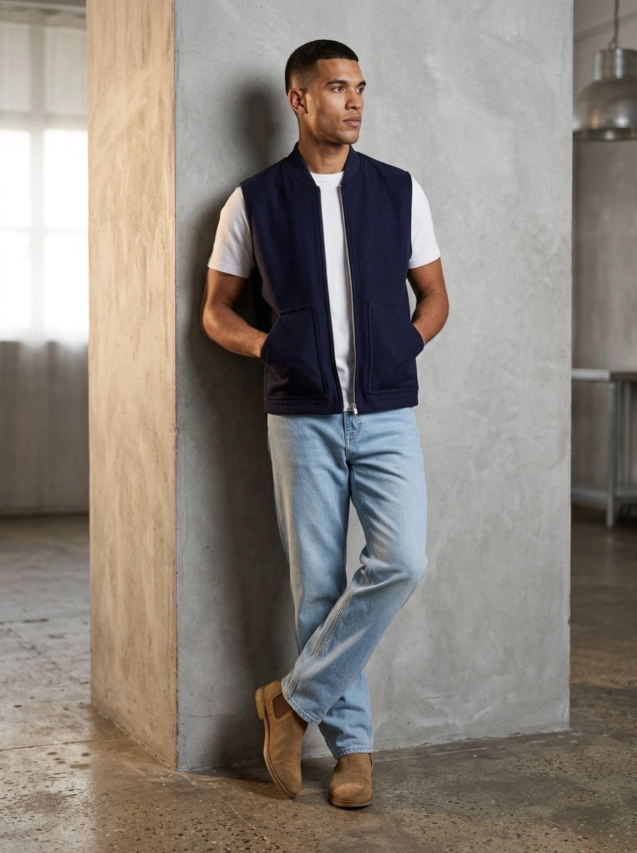 Dstrezzed Nils Teddy Vest porté, Navy