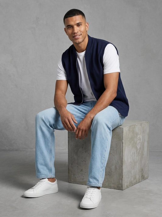 Dstrezzed Nils Teddy Vest porté assis, Navy