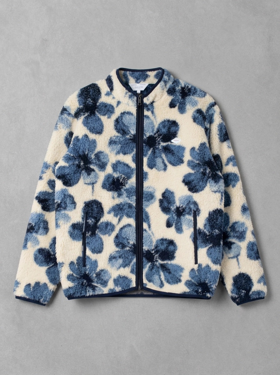 Wooden Polar Jacket à plat, Fiori Blu