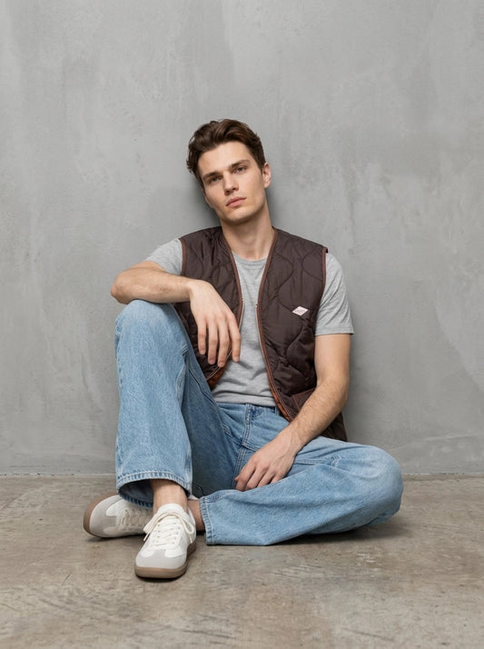 Wooden Rail Zip gilet porté assis, Moro