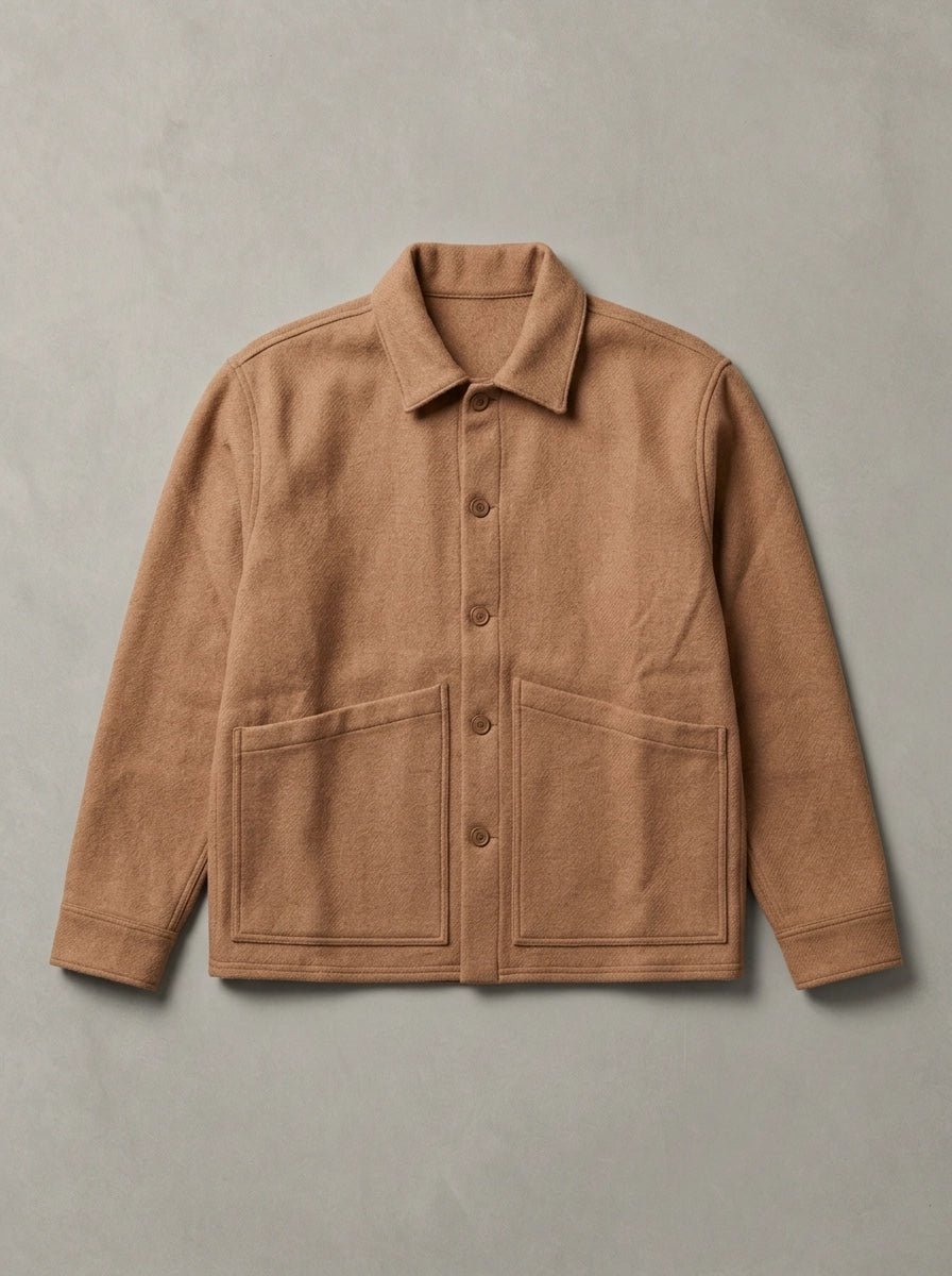 Wooden Travail Jacket à plat, Cammello