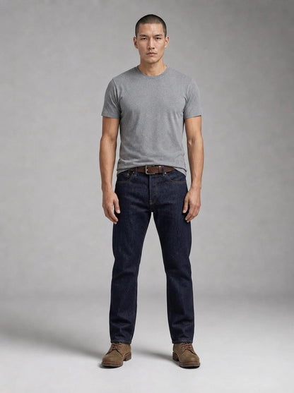 Edwin Regular Tapered Jeans porté, Blue Rinsed