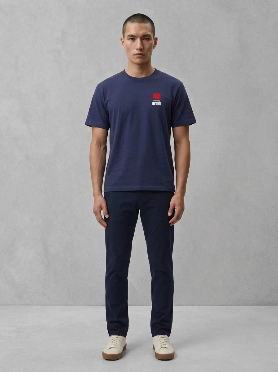 Edwin Sun T-Shirt porté, Maritime Blue