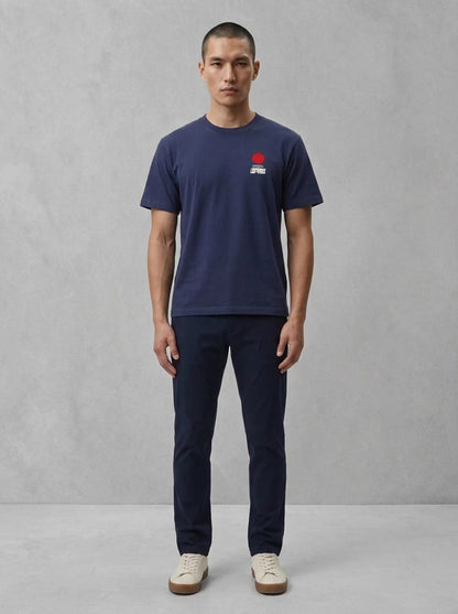 Edwin Sun T-Shirt porté, Maritime Blue