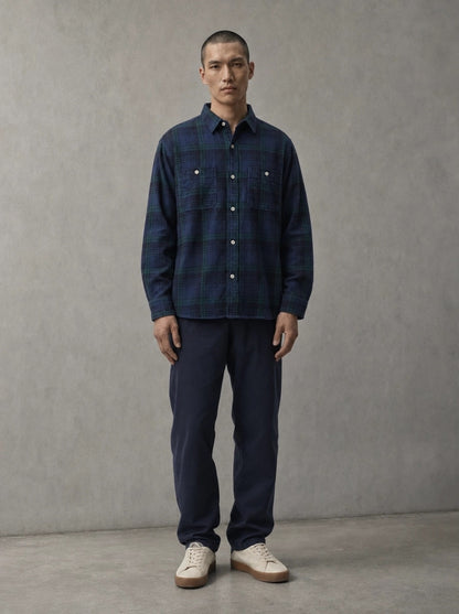 Edwin Work Shirt Ls portée, carreaux