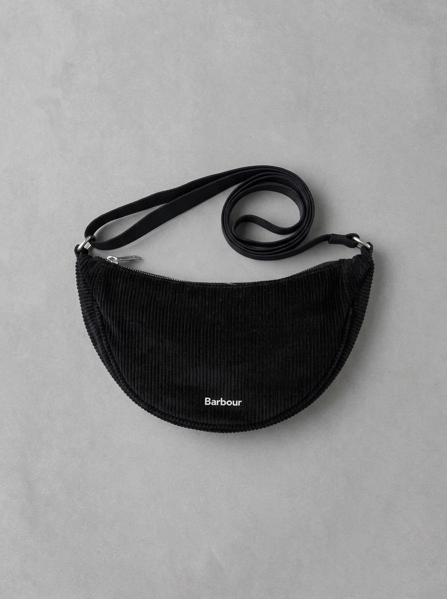 Barbour Woman Mini Mia Cord Sling Bag à plat, Dark Navy