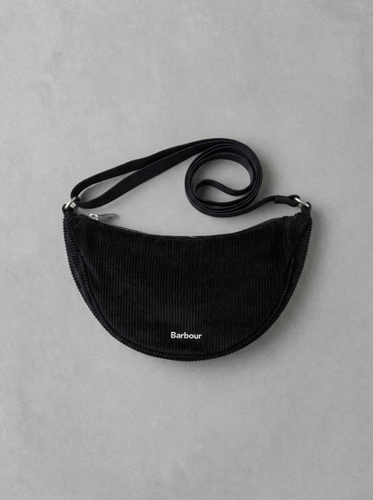 Barbour Woman Mini Mia Cord Sling Bag à plat, Dark Navy