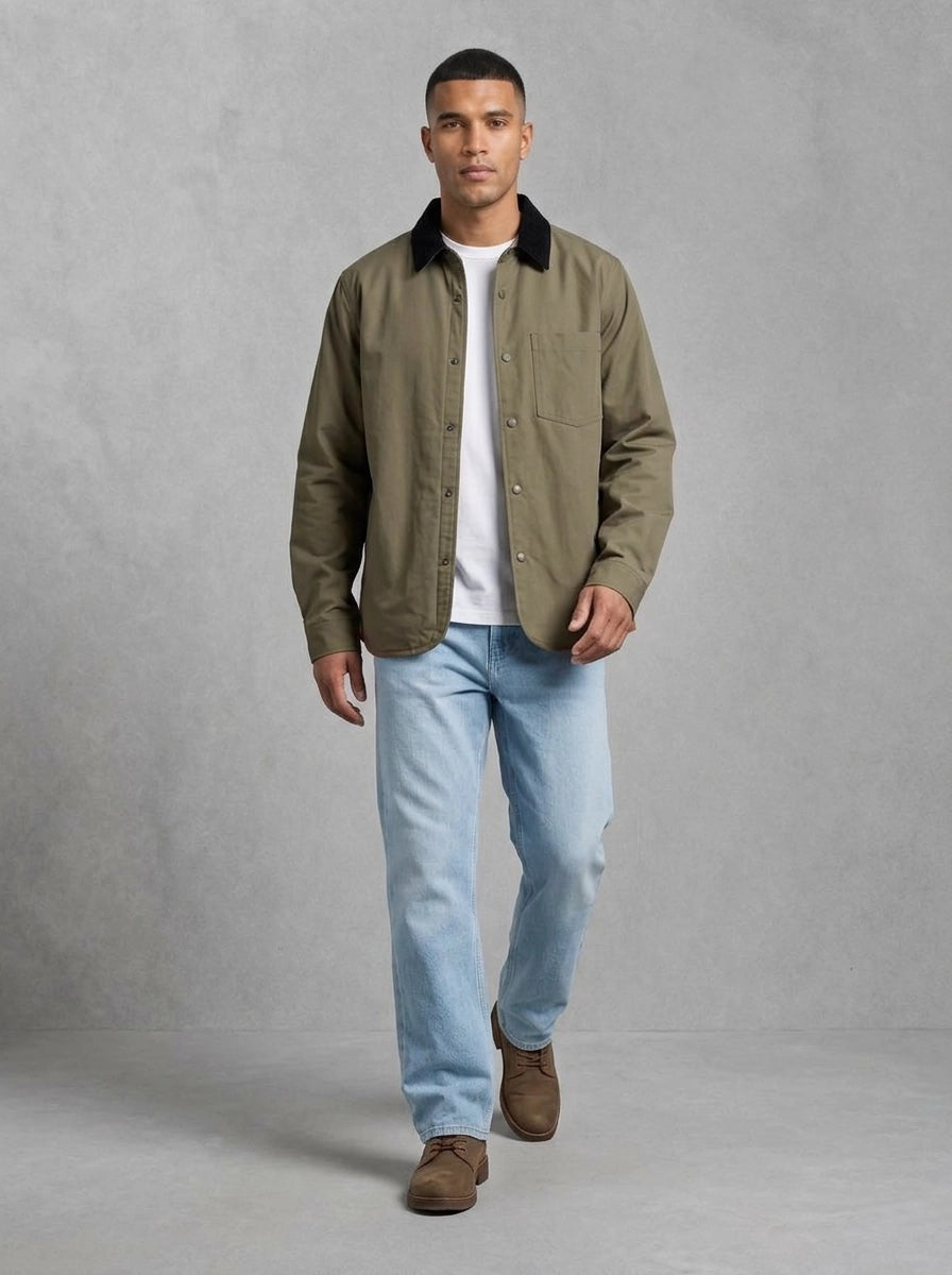 Mos Mosh Callum Jacket porté marche, Olive Night