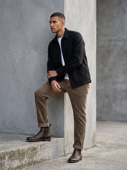 Mos Mosh Hunt Corduroy Pant porté, Black Coffee