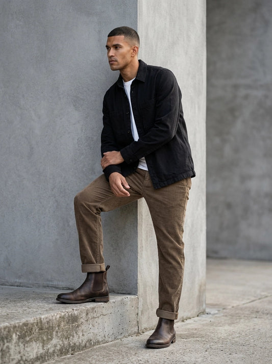 Mos Mosh Hunt Corduroy Pant porté, Black Coffee