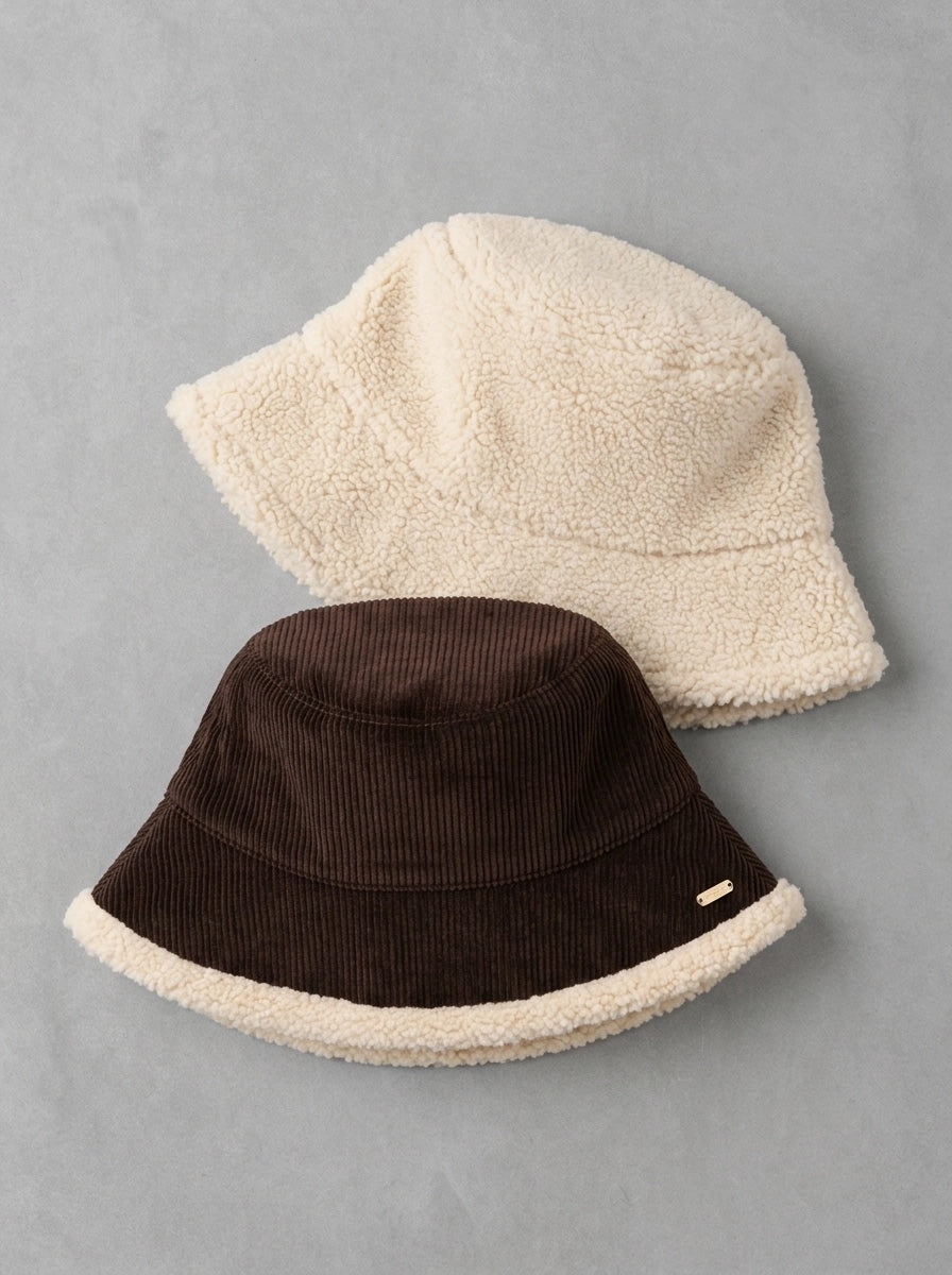 Barbour Woman Overton Reversible Hat, à plat 2 faces, Brown