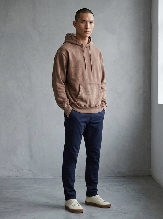 Edwin Axiom Hoodie Sweat porté, Brown
