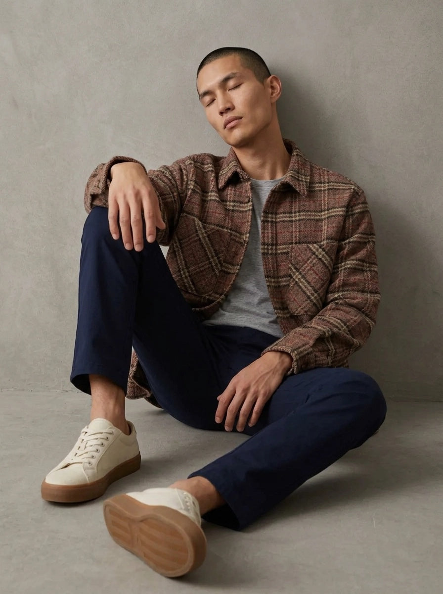 Edwin Julius Shirt Ls portée assis, carreaux