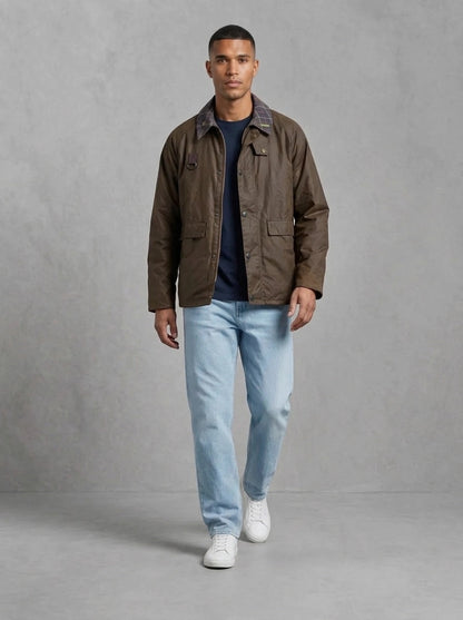 Barbour Icons Spey Wax Jacket porté, Beech