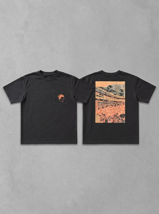 Wooden Tokyouni Crop Tee, double face, Anthracite