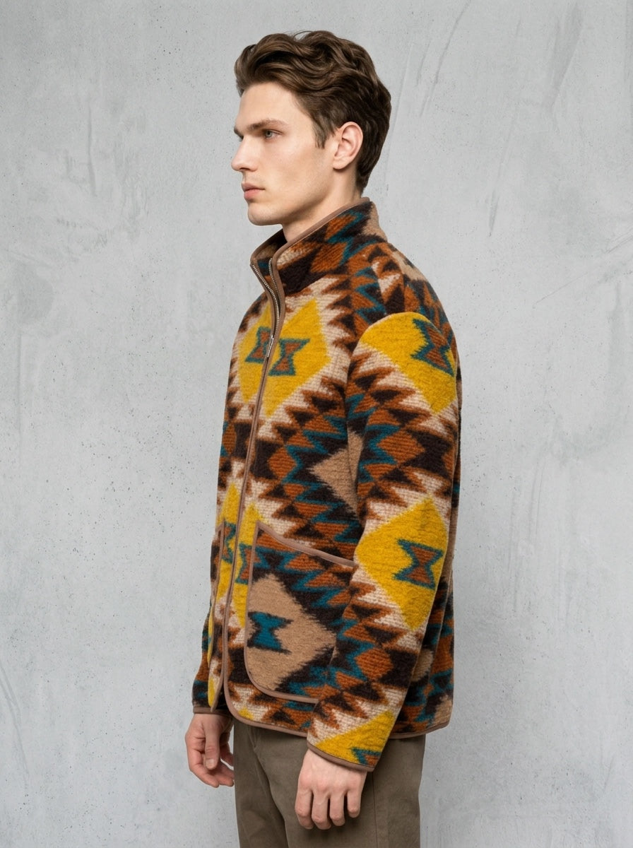 Wooden Cameron Zip Jacket porté profil, Navajo