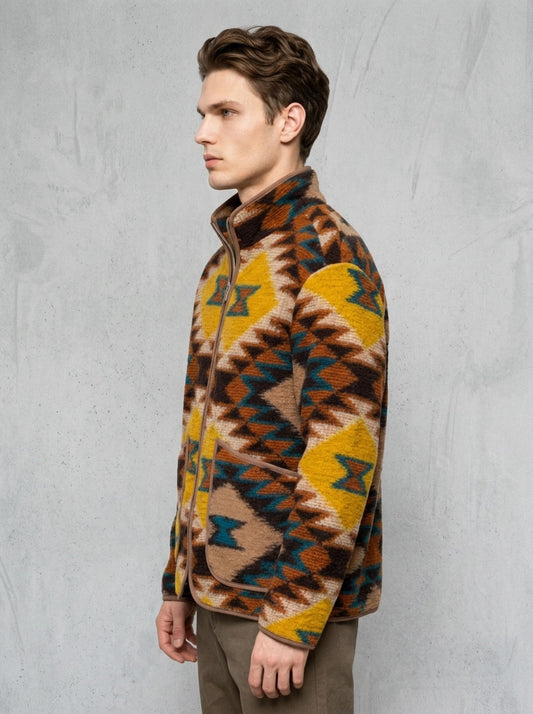 Wooden Cameron Zip Jacket porté profil, Navajo