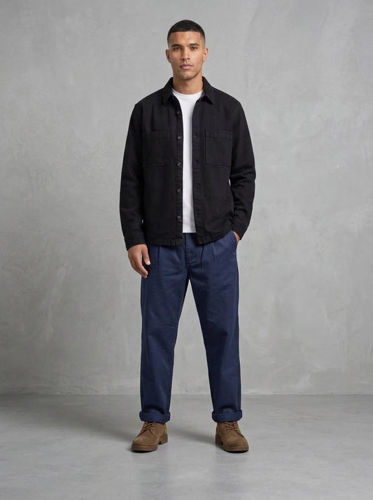 Barbour Yorklane Twill Trouser porté, Dark Navy